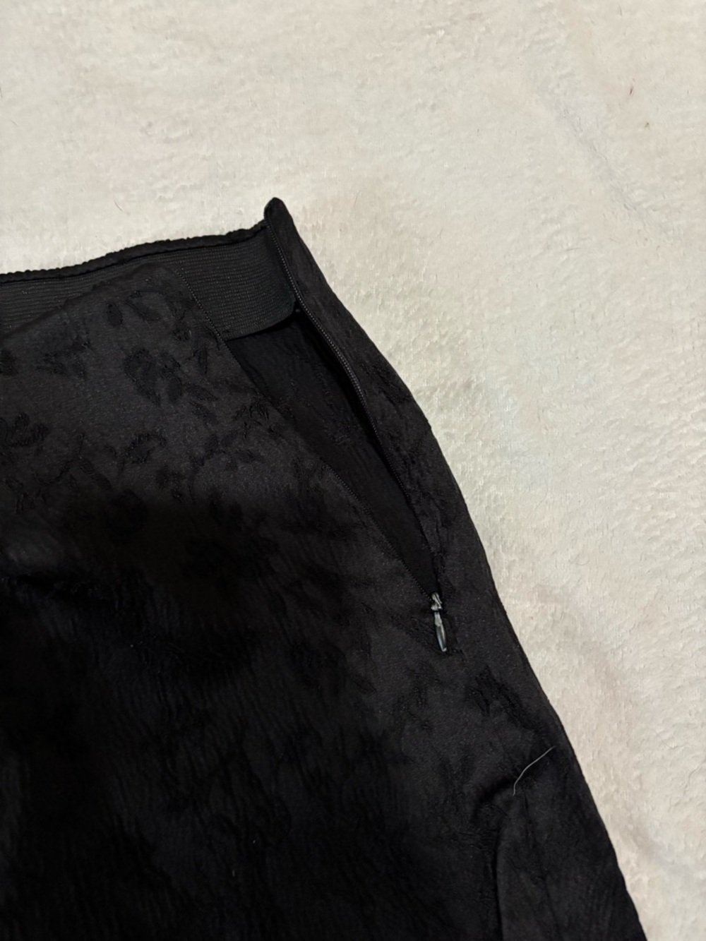 Zara Black Jacquard Wide-Leg Pants - Picture 3 of 4